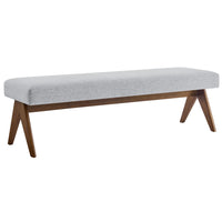 Modway - Lyra 63" Tissu tapis Banc - Gris clair-Tissu tissé en bruyère tissé