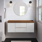 Modway - Render 48" Armoire de lavabo compatible avec un seul lavabo (non inclus) - Noyer blanc-MDF et panneau de particules