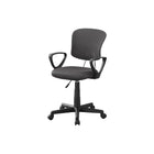 Monarch Specialties - 7262 Chaise De Bureau Multi-Position- Meche Gris -Chaise de bureau pour jeunes avec dossier à hauteur moyen, des accoudoirs fixes, et un tissu respirant de maille polyester en gris