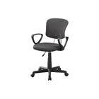 Monarch Specialties - 7262 Chaise De Bureau Multi-Position- Meche Gris -Chaise de bureau pour jeunes avec dossier à hauteur moyen, des accoudoirs fixes, et un tissu respirant de maille polyester en gris