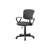 Monarch Specialties - 7262 Chaise De Bureau Multi-Position- Meche Gris -Chaise de bureau pour jeunes avec dossier à hauteur moyen, des accoudoirs fixes, et un tissu respirant de maille polyester en gris