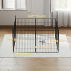 PawHut - parc pour chien 8 panneaux, enclos pour animaux, barrière pliable 23,6 po H - noir-Connectez plusieurs ensembles de ce parc pour chien afin de créer une aire de jeu plus grande 