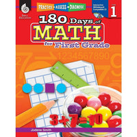 Shell Education - Practice, Assess, Diagnose (SEP50804) : 180 Days Of Math Book, 1re année-Convient aux enfants de 6 ans et en 1re année