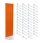 Azar - Présentoir de sol à panneau perforé pivotant Studio Base - 60 po x 16 po - Orange-Comprend un porte-enseigne en T qui peut être fixé au sommet du présentoir à panneau perforé