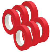 DSS Distributing - Ruban de masquage de qualité supérieure - 1 po x 55 verges - Rouge - 6 rouleaux-Parfait pour l'école, la maison et le bureau