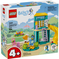 LEGO - Bluey Le terrain de jeu de Bluey et Chloe, Ensemble de construction préscolaire -Ensemble de construction Bluey - Le terrain de jeu de Bluey et Chloe est un ensemble LEGO préscolaire spécialement conçu pour les enfants de 4 ans et plus, avec des personnages, des jouets et des activités de la série Bluey pour enfants
