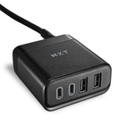 NXT Technologies - Hub USB Type-C à 4 ports - Noir-Chargeur USB à quatre ports avec deux ports USB Type-A (2,4 A) et deux ports USB Type-C pour un chargement pratique de plusieurs appareils tout en n'utilisant qu'une seule prise murale
