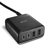 NXT Technologies - Hub USB Type-C à 4 ports - Noir-Chargeur USB à quatre ports avec deux ports USB Type-A (2,4 A) et deux ports USB Type-C pour un chargement pratique de plusieurs appareils tout en n'utilisant qu'une seule prise murale