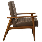 Modway - Jensen Cuir végane Chaise d’accent - Brun noyer-Glissements au pied sans marquer