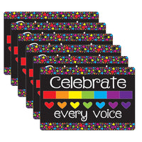 Ashley Productions - Smart Poly Tapis de souris pour ordinateur - 8" x 10" - Célébrez chaque voix - Paquet de 6-Commencez votre journée du bon pied avec ces accessoires élégants et fonctionnels qui arborent des citations inspirantes et des expressions positives.