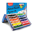 Maped - Crayons de couleur triangulaires Color'Peps mappés, pack scolaire de 240-Serrures de pack scolaire innovantes fermées pour le stockage et dispose d'une poignée pour un transport facile