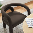 Modway - Astrid Performance Velvet Chaise à manger - Cacao-Glissières de plancher sans marquage