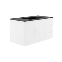 Modway - Vitality 36" Vanette de salle de bain - Blanc Noir-Vanité de salle de bain moderne