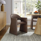 Modway - Talia Cuir végane Fauteuil à manger - Espresso-Larges accoudoirs angulaires