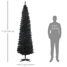 HOMCOM - Arbre de Noël - arbre de Noël fin avec branches réalistes-Sûr et stable avec une base en plastique robuste pour le support