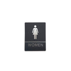 Futech - Panneau de Toilette Gris Femme avec Braille-Code braille disponible