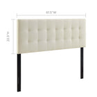 Modway - Lily Tissu rembourré Tête de lit Queen, Ivoire-Convient aux lits queen size