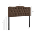 Modway - Annabel Mélange de lin premium Tête de lit complète, Cacao-Touffage en losange