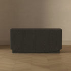 Manhattan Comfort - Ardea 60" Buffet contemporain à 4 portes - Noir-Garantie limitée du fabricant de 30 jours