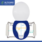 Mobile Patient Lift - Siège de toilette rehaussé AltiCare avec accoudoirs réglables, siège rembourré-Accoudoirs ergonomiques se verrouillant solidement avec un bouton métallique et un mécanisme à tube pour une stabilité fiable