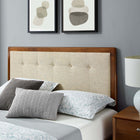 Modway - Willow Bois Lit à plateforme complet avec pieds écartés, Noyer beige-Construction en bois, MDF et placage