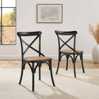 Modway - Gear Fauteuil d’appoint de salle à manger Ensemble de 2 - Noir-Aucune assemblée requise