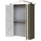 Outsunny - Remise de rangement extérieure 4 pi x 1,3 pi, avec étagère, gris clair-Présente un design mince de 49,6 po l x 16,1 po P pour maximiser le rangement dans les espaces étroits
