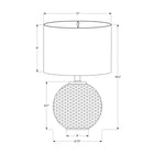 Monarch Specialties - Luminaire - 19 po H Lampe De Table - Résine Grise - Abat-Jour Ivoire / Crème - Moderne-Munie d'un cordon transparent de 6 pieds, cette lampe décorative polyvalente peut être placée sur une table d'appoint ou latérale, une console, une table de nuit ou une table de chevet pour une source d'éclairage à la mode