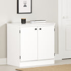 South Shore - Petite armoire de rangement à 2 portes, collection Morgan, blanc pur (7260722)-Derrière les portes se trouvent 2 espaces séparés par 1 tablette réglable.