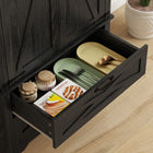 HOMCOM - Armoire de cuisine 64 po avec portes et tiroirs - noir-Structure en panneau de particules de qualité supportant jusqu’à 330 lb (150 kg) 