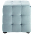 Modway - Contour Cube à touffes Performance Velvet Ottoman - Bleu clair-Tissu résistant aux taches