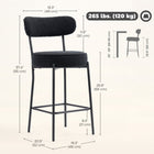 HOMCOM - Tabourets de bar hauteur comptoir 27 po - noir - paquet de 2-Revêtu de tissu sherpa doux avec rembourrage en mousse haute densité 
