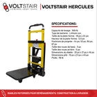 Voltstair - Hercules Diable Électrique Monte-Escaliers - Capacité 500 Lb-Système de chenilles de montée offrant une adhérence sécurisée sur plusieurs types d’escaliers