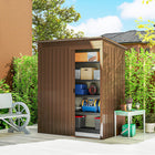 Outsunny - Abri de jardin extérieur 5,2 pi x 3,5 pi, avec aérations, brun clair-L'intérieur spacieux de l'abri extérieur accueille facilement outils, tondeuses et meubles de jardin

