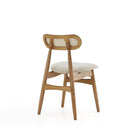 Manhattan Comfort - Lot de 4 chaises de salle à manger Colbert 44,5 cm style industriel chic, rembourrées, coloris Nature et Avoine-Dossier ovale rectangulaire unique en rotin