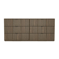 Manhattan Comfort - Clive 72" Commode double à 6 tiroirs style milieu du siècle moderne - Noyer brun-Commode à six tiroirs aux lignes épurées fabriquée en bois manufacturé pour un look de chambre moderne et raffiné