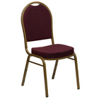 Flash Furniture – Chaise banquet empilable à dossier en dôme, siège en tissu bourgogne 2,5po, doré (FDC03AGEFE1679)-Capacité de poids de 500 lb