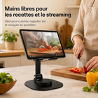Baseline - Support pliable rotatif à 360 degrés pour téléphone et tablette - noir-La conception ouverte laisse le port de recharge accessible pendant l’utilisation