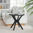 Modway - Crossroads Rond 24 po Bois Table d’appoint - Noir-Placage de frêne