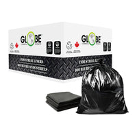 Globe Commercial - Sacs poubelle pour boîtes de conserve Xstrong - 107 x 122 cm - Noirs - Paquet de 100-Le dessus ouvert peut être attaché facilement