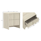 Manhattan Comfort - Table de nuit contemporaine Novara 22" à 2 tiroirs - Chêne blanchi-Façades de tiroirs texturées : Les rainures verticales apportent un intérêt visuel et une allure raffinée et moderne