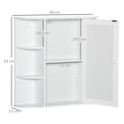 HOMCOM - Armoire à pharmacie murale avec miroir - blanc-L’armoire de salle de bain peinte est résistante à l’eau et s’accorde parfaitement avec presque tous les styles   