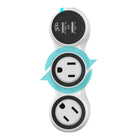 360 ​​Electrical - PowerCurve surtenseur rotatif mini à 2 prises avec ports USB - 2e génération - Blanc-2 prises pivotent à 360 degrés pour s'adapter aux grandes fiches