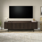 Hudson&Canal - Meuble TV Whitman pour téléviseurs jusqu'à 75 pouces - Alder Brown-Fabriqué en acier robuste, en MDF et en PVC avec une finition artisanale en aulne brun