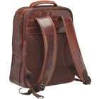 Mancini - Sac à dos Buffalo avec compartiments doubles pour ordinateur portable 15,6 pouces - 12.5po x 6po x 15.5po - Brun-Compartiment matelassé zippé pour ordinateur portable