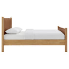 Modway - Maven Taille reine Cuir végétalien rembourré Lit de plateforme, Tan Oak-Bois séché au four