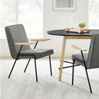Modway - Vista Fauteuil à manger - Slate-Siège et dossier rembourrés en tissu