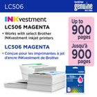 Brother - LC506MS Cartouche d’encre magenta authentique à rendement standard-Les cartouches d’encre magenta à rendement standard LC506MS authentiques de Brother offrent des résultats fiables et constants