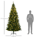 HOMCOM - Sapin de Noël artificiel pré-éclairé de 2 - 3 m lumière blanc chaud-Contrôleur inclus 