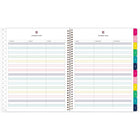 Emily Ley Simplified - Agenda scolaire hebdomadaire/mensuel pour enseignants 2026-2027 - 11 po H x 9 po l - Navy Floral - anglais-La reliure à double spirale dorée résiste aux accrocs et reste à plat pour une utilisation facile.
